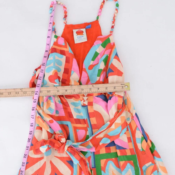 Anthropologie Farm Rio Cutout Halter Jumpsuit Red Floral Boho S - Picture 5 of 13